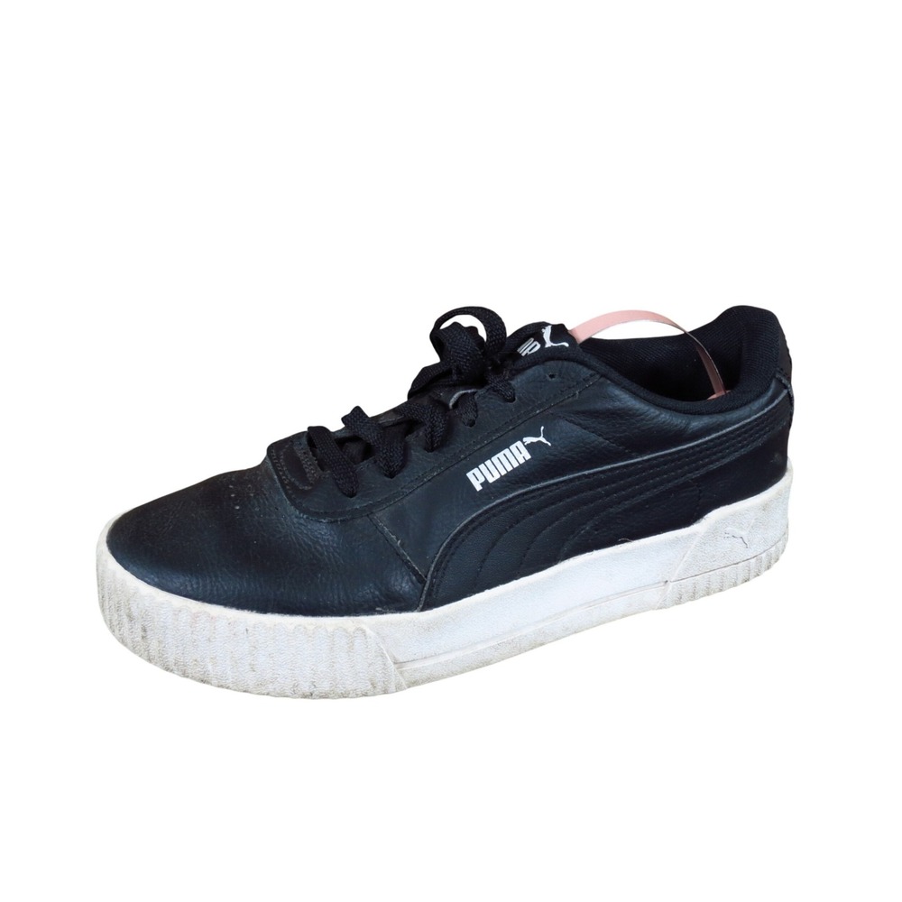 Puma Carina Women Sneakers Size 8 Lifestyle Tennis Platform Black White 370325